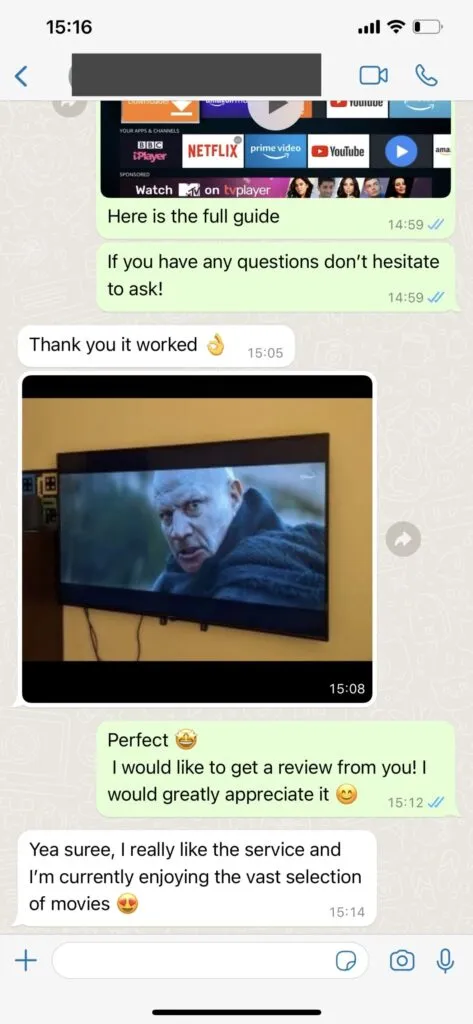 Sparkle Tv WhatsApp customer conversation 1