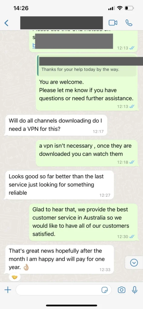 Sparkle Tv WhatsApp customer conversation 3